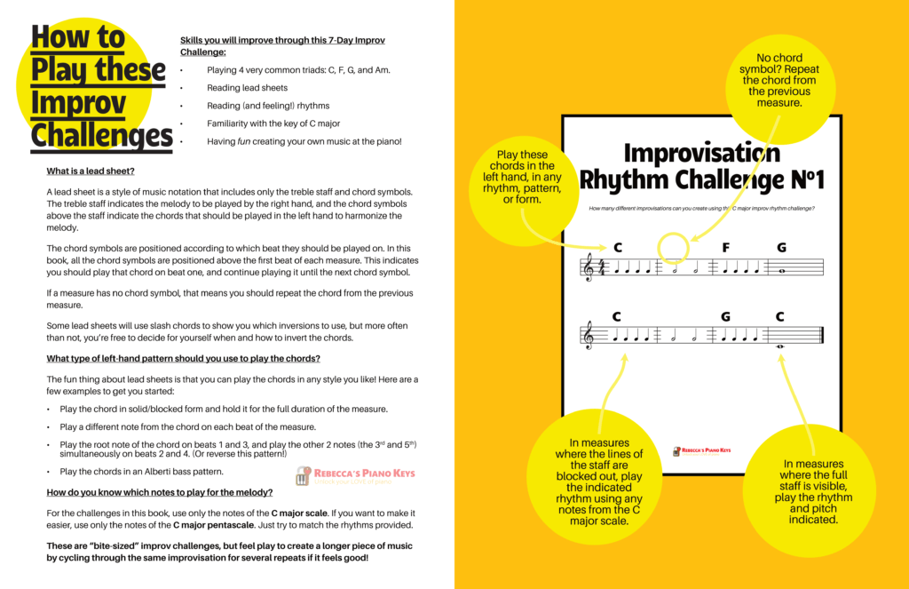C Major Improvisation Rhythm Challenge Book 1 SAMPLE PAGES