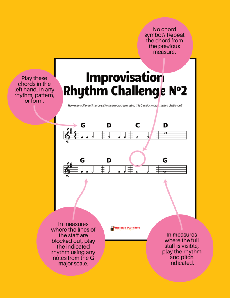G Major Improvisation Rhythm Challenge Book 1 Sample Page